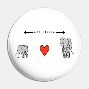 Elephant Socially Distancing Pin