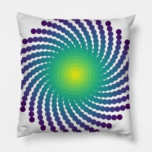 Sun Spiral Viridis Galaxy | Dark Peacock Yellow Green Blue Pillow