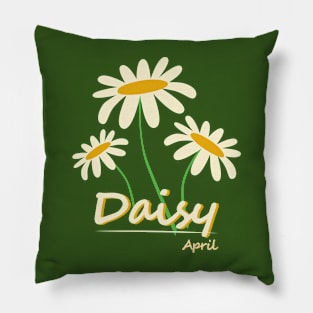 April Birth Month Flower, Daisy Pillow