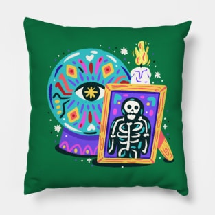 Magic Ball Skeleton Halloween Pillow