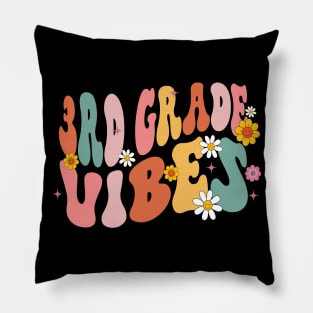 Retro 3rd Grade vibes back to school, teacher gift 1st day of school shirt first day Pillow