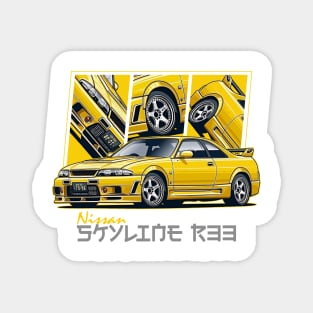 Nissan Skyline r33 GTR, JDM Car Magnet