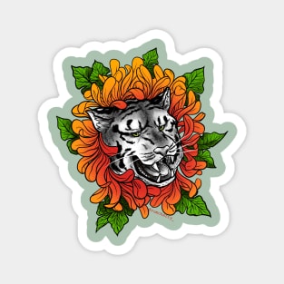 tiger + flower Magnet