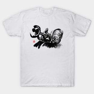 White Design All That Jazz Louis Armstrong shirt