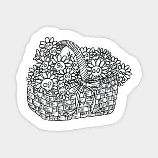 The Elegance of skull & Flower Baskets Magnet