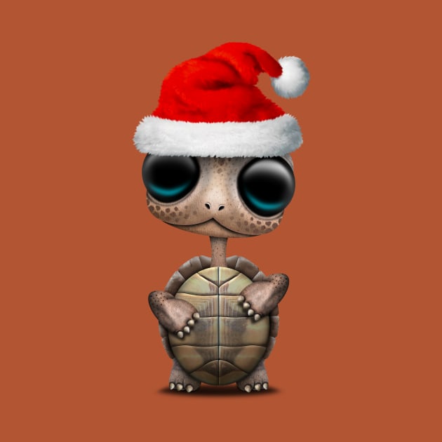 Christmas Turtle Wearing a Santa Hat by jeffbartels