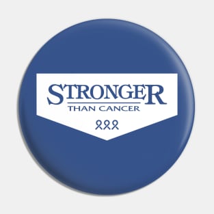 colon cancer Awareness blue ribbon  Stronger Than Cancer Pin