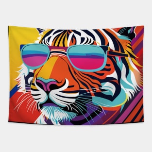 Tiger Shades: The Stylish and Enigmatic Feline in Sunglasses Tapestry