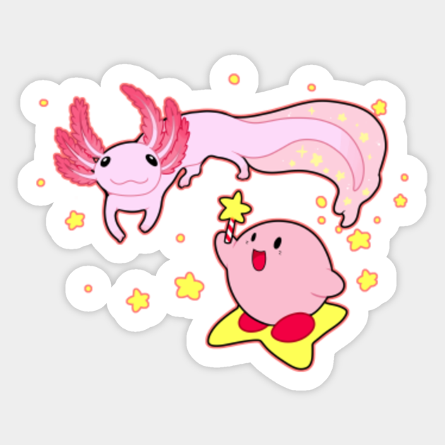 Kirby And The Axolotl Kirby Sticker Teepublic S 2 y q p q 3 o 0 n 1 s o r e d y p d s. kirby and the axolotl