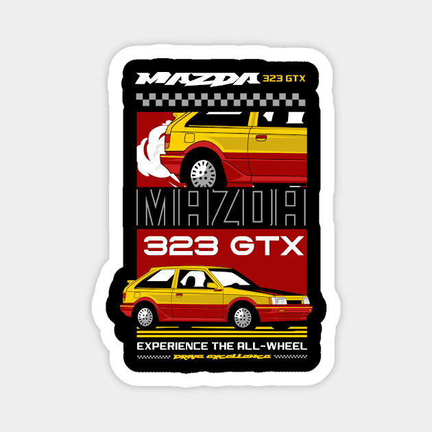 Mazda 323 GTX Racing Heritage Magnet by Harrisaputra