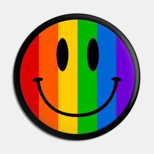 Rainbow Smiley Face Pin