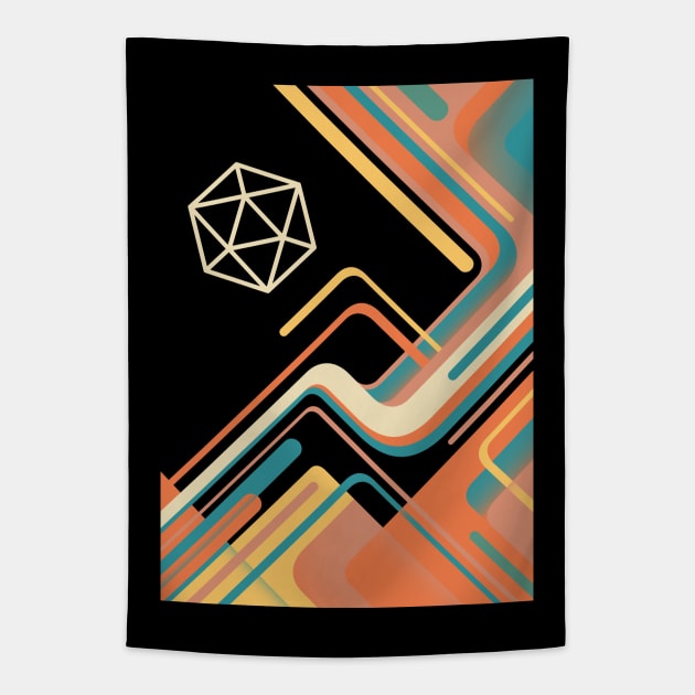 Vintage Colors 80s Polyhedral D20 Dice Tapestry by dungeonarmory