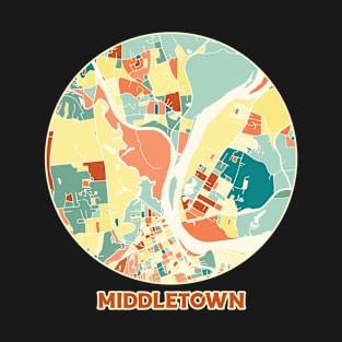 Middletown Connecticut map in mozaique colors T-Shirt