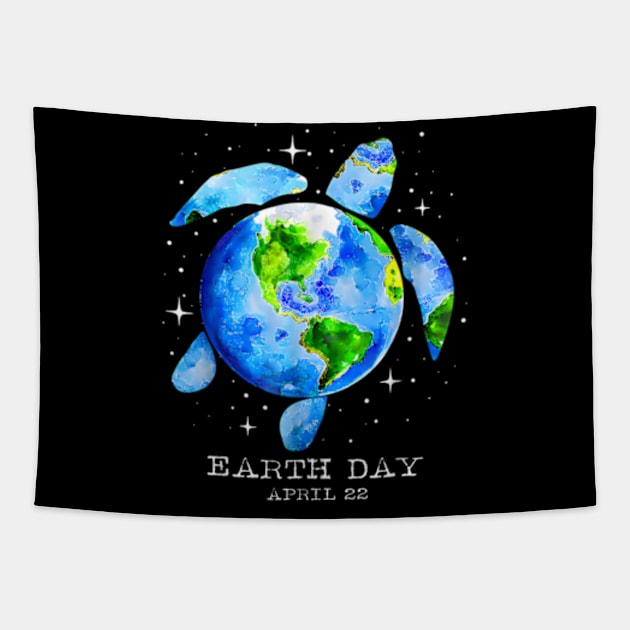 Earth Day 2024 Restore Earth Sea Turtle Art, Save the Planet Tapestry by lunacreat