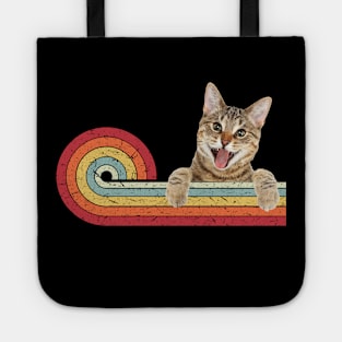 Funny Cat Retro Vintage 70s 80s Gift Tote