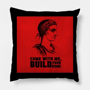 Rome Red Vintage Retro T-shirt Pillow