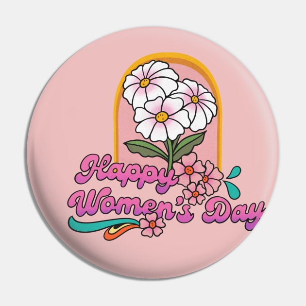 Happy Women's Day Pin by Kittoable