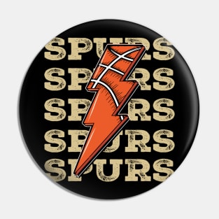 Funny Sports Spurs Proud Name Basketball Classic Pin