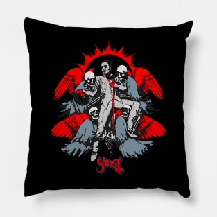 Ghost Retro Style Red Pillow