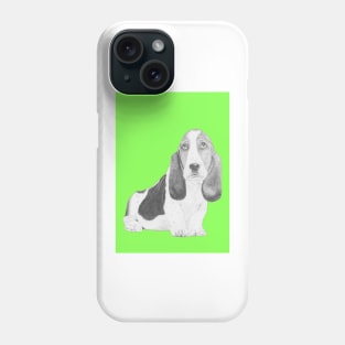 Basset Hound Puppy in Green Phone Case