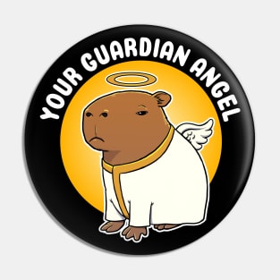 Your Guardian Angel Capybara Cartoon Pin