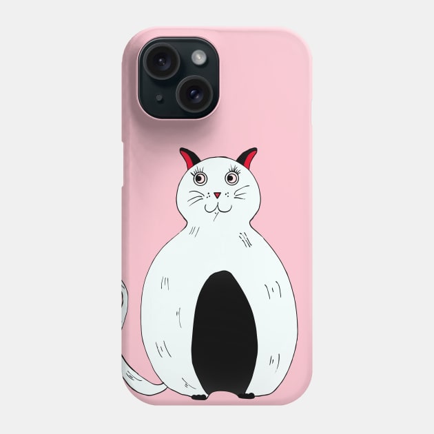 Fat Funny Cat Phone Case by Brains