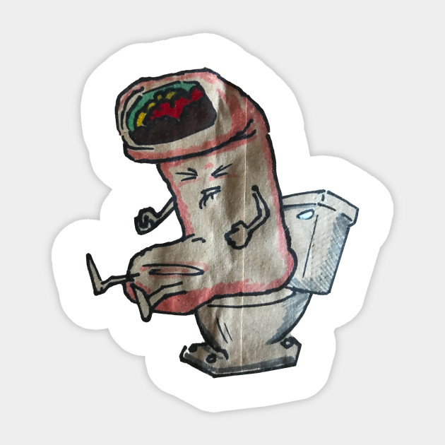 Pooping Burrito Cartoon Sticker Teepublic Au