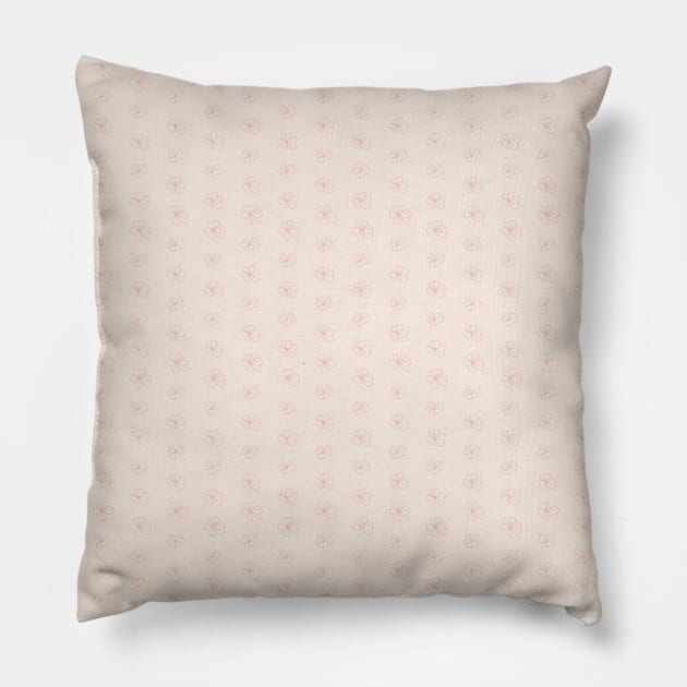 Wildflower leaves line pattern on cream Pillow by racheldwilliams