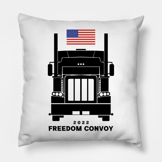 USA Freedom Convoy 2022 Pillow by Coron na na 