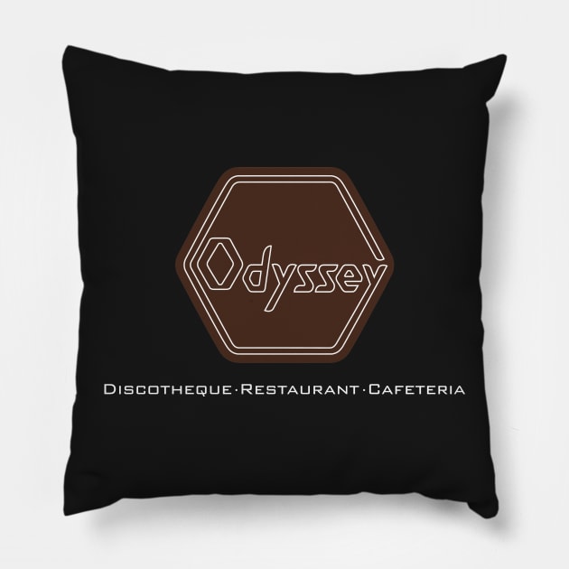 Odyssey Discotheque - Restaurant - Cafeteria Pillow by huckblade