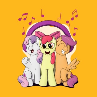 Cutie Mark Crusaders with Headphones T-Shirt