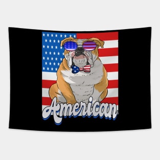 English Bulldog 4th of July American Tapestry