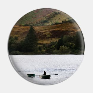 Rowing to shore, Loch Long near Dornie, Highlands of Scotland Pin