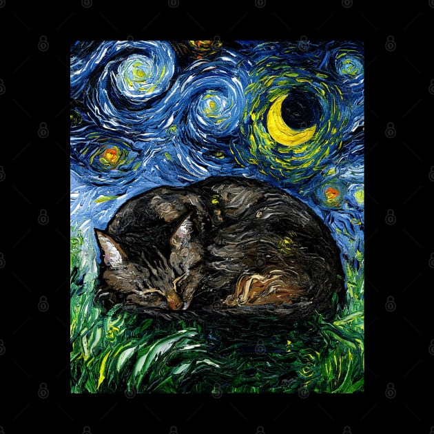 Sleepy Brown Tabby Night by sagittariusgallery