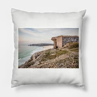 WWII Atlantic Wall Coastal Defence Ruins, France Pillow