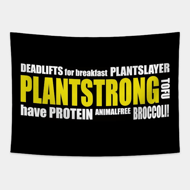 Vegan - Plant Strong Tapestry by Kennethycw