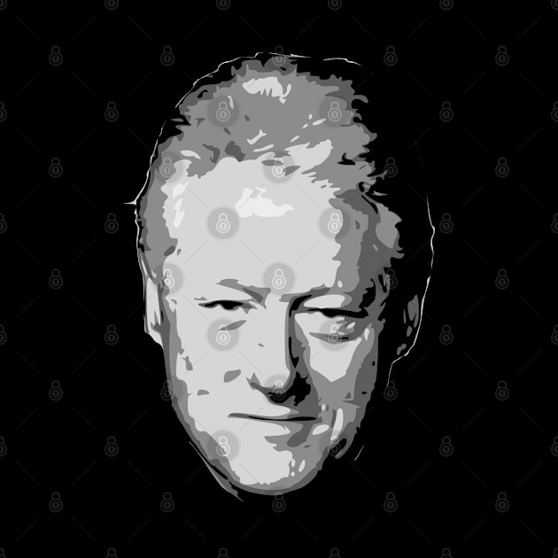 Bill Clinton Black and White by Nerd_art