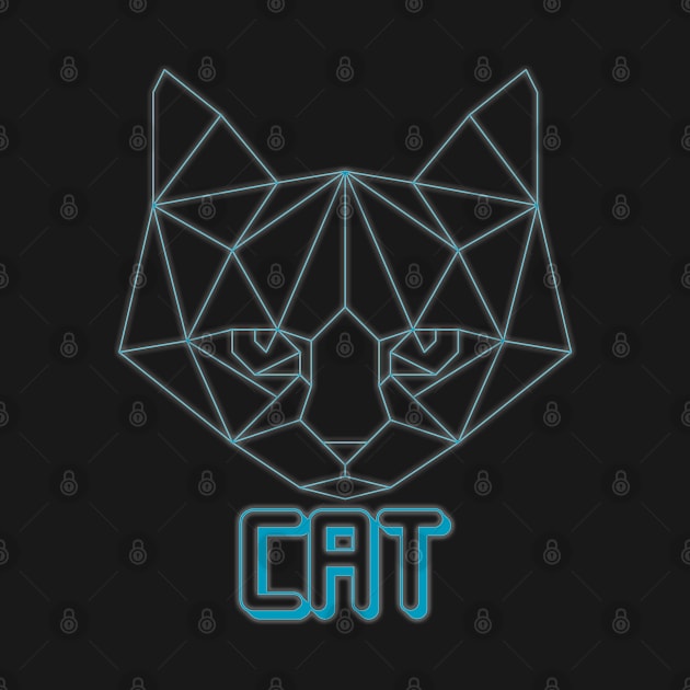 geometric cat by capo_tees