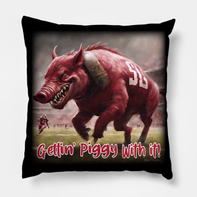 GETTIN PIGGY WITH IT Pillow by Sublime Expressions