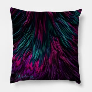 Pink, Green and Purple abstract painting Pillow