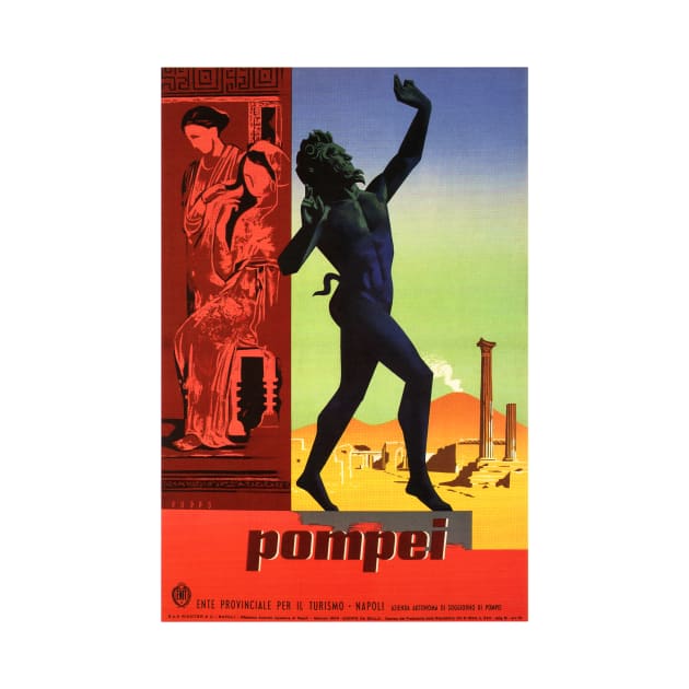 POMPEI NAPLES ITALY Roman Ruins Vintage Italian Travel by vintageposters