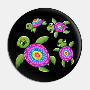 Funny Little Turtle Family Pin