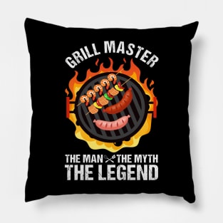 Mens Funny GrillMaster The Man The Myth Legend Funny Meat Smoker Pillow