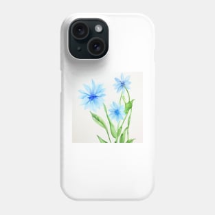 Blue Watercolor Flower Phone Case