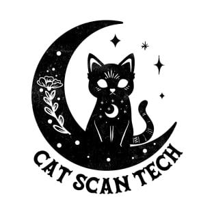 CAT Scan Tech - Magical Cat On Moon Design T-Shirt