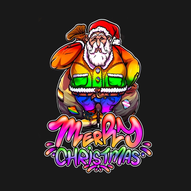 Merry Christmas Pride Santa by Graffitidesigner