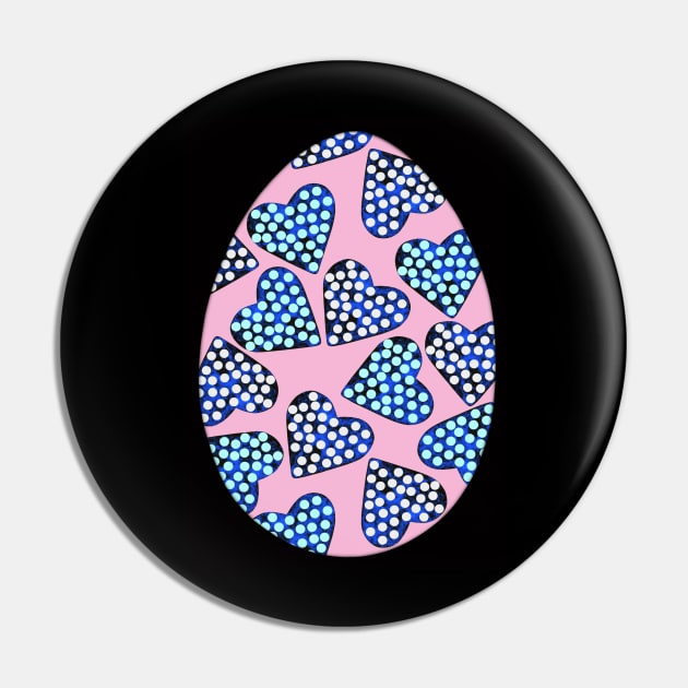 Easter egg - with marble dotted hearts on pink, isolated on black background. Polka-dot. Holiday, Valentine's day mood. Design for background, cover and packaging, Easter and food illustration, card. Pin by Olesya Pugach
