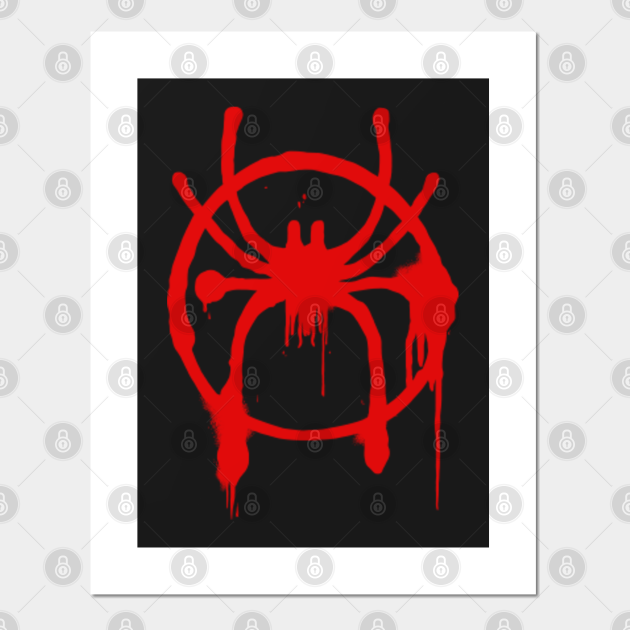 Spider Man Into The Spider Verse Spray Paint Logo Spider Man Affiche Et Impression D Art Teepublic Fr