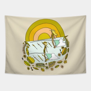 summer forever tropical surf retro surf art by surfy birdy Tapestry