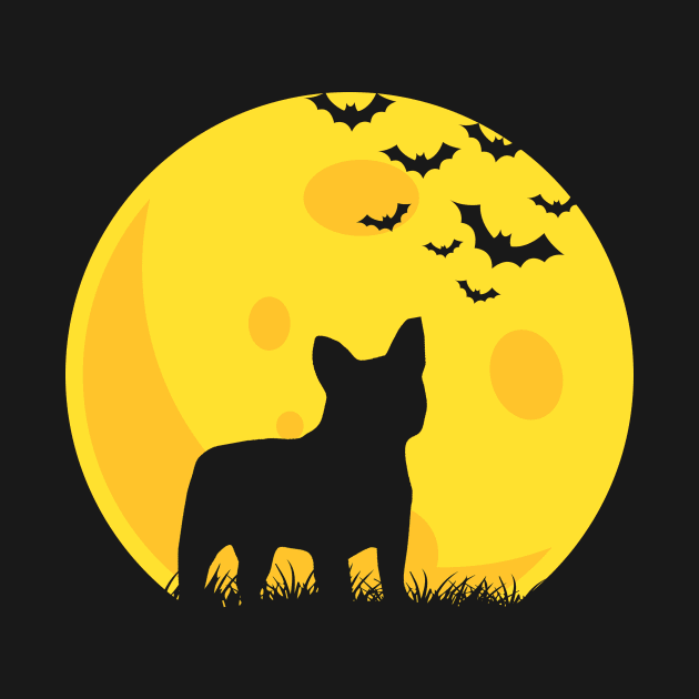 French Bulldog Moon TShirt Halloween Funny by danieldamssm